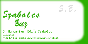 szabolcs buz business card
